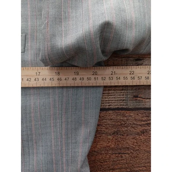 Yves Saint Laurent Rive Gauche Blazer Size 50r wool And silk Striped 2417 - Picture 8 of 16